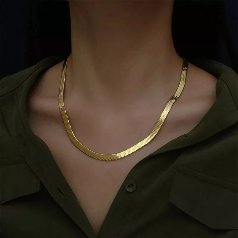 925 Sterling Silver/ 18K Gold Flat Choker